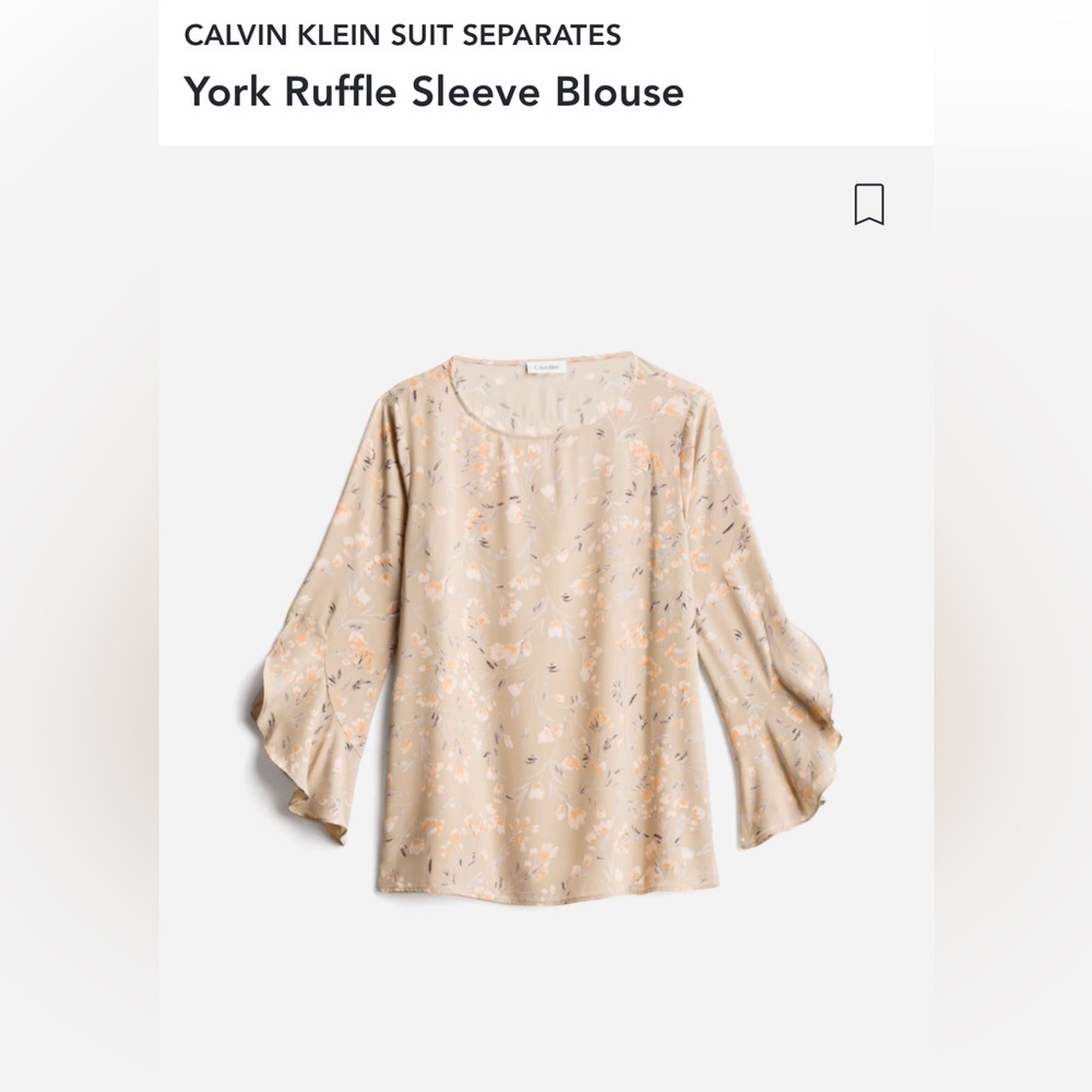 Calvin Klein Ruffle Sleeve Blouse (XS)